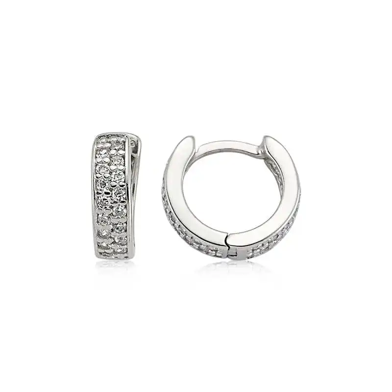 

Merve Silver Silver Cubic Zirconia Hoop Earrings