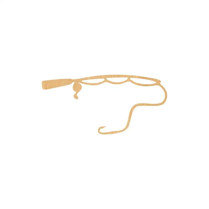Fishing Pole Laser Cut Out Wood Shape Craft Supply- Unfinished