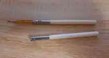 Extensor de lápiz ajustable único cabezal de madera, soporte para escuela, oficina, herramienta de pintura, suministros de arte, 2 uds.