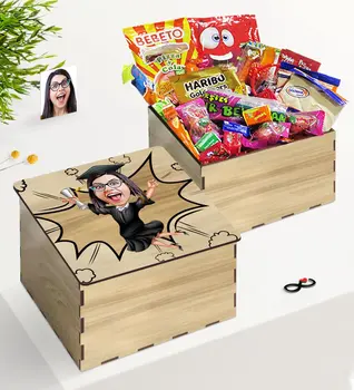 

Tailor-made In Wooden Box Lady Graduated Caricature Of Nostalgic Lezzetler Gift set