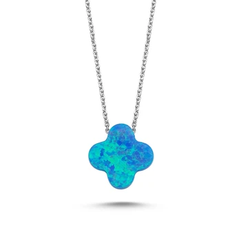 

Merve Gümüş'ten 925 Sterling Blue Opal Clover Necklace