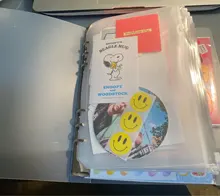 Archivador de fotos A5 A6, productos de almacenamiento, pegatinas de inserción, carpeta de folletos en espiral, 8 Uds., hojas internas, bolsa con cremallera