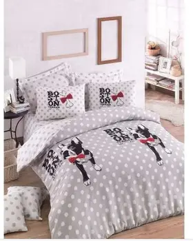 

Easy to Be Ironed Duvet cover set Double Personality Boston Gray Ep-01114