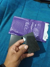 Tarjetero de fibra de carbono RFID para hombre, Billetera de Metal sin escanear, tarjetero Masculino