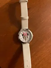 Reloj de cuarzo de cuero con dibujo animado chica hermosa Minnie estilo de ratón Color número dial para Niños Estudiantes, envío directo