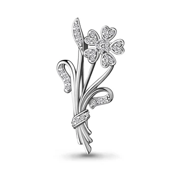 

Aquamarine brooch with cubic zirconia, 925 sterling silver