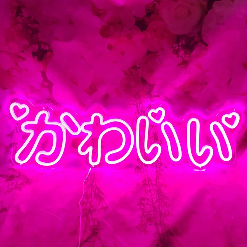 Пользовательский милый неоновый знак в стиле аниме Kawaii для маленьких девочек