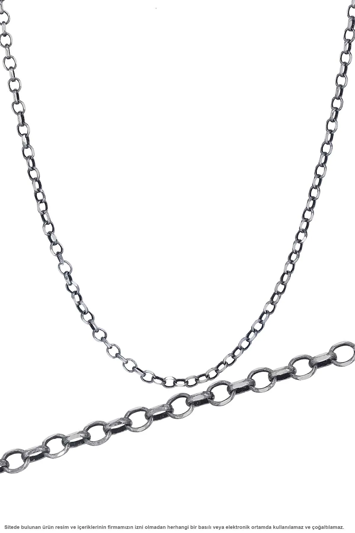 

925 Sterling Silver Oxidized Doc Chain Necklace