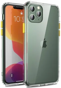 

Case for iPhone 11 pro, transparent with yellow buttons, ultra hybrid series from caseport