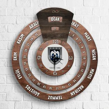

Personalized Professional Turkish Air Force Infinite Mayan Calendar Wooden Wall Clock
