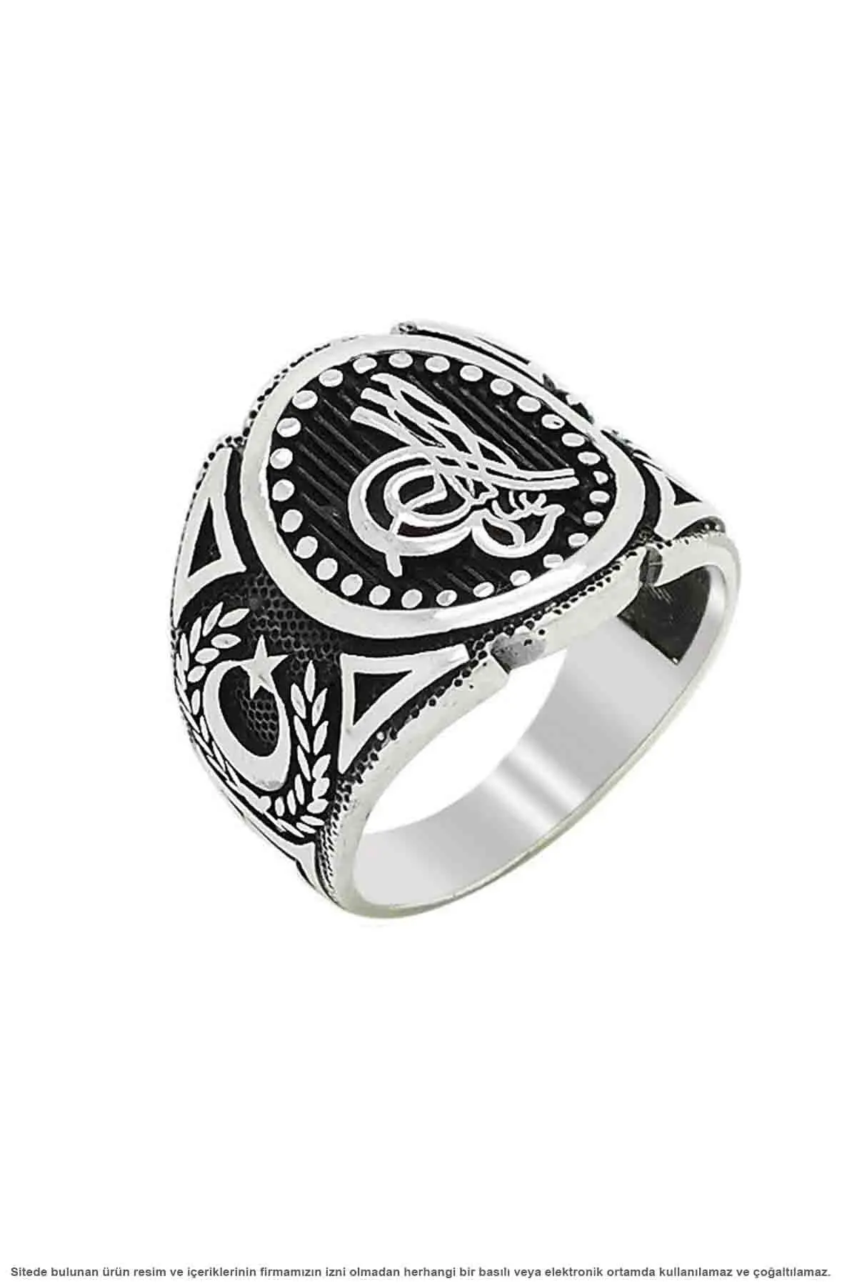 

Silver Ottoman Crested Male Ring