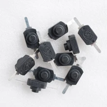 Mini interruptor de botón de encendido y APAGADO para linterna eléctrica, CC 30V 1A, color negro, 10 Uds.