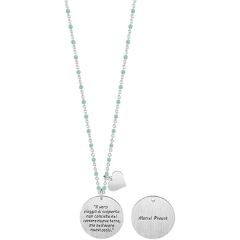 

KIDULT 751026 316L Steel Necklace Marcel Proust "the real journey."