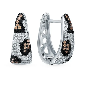 

Silver earrings with cubic zirconia sunlight sample 925