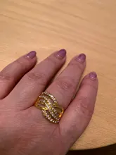 FDLK-Anillo de aleación de lujo para mujer, con incrustaciones, regalo de joyería