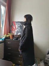 Coat Jacket Cotton-Padded EAM Woman New-Fashion Long-Type Winter Black Stand Lead Regular