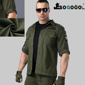 

SOQOOOL Camo Long Sleeve Tactical Shirt Army Fan Combat Training Clothes Military Tops Mens Spring Autumn Outwear coat jacket