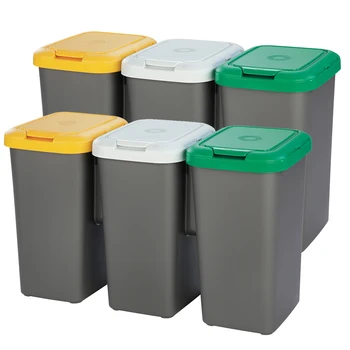 

Trash Bin/garbage bucket for recycling with 3 compartments