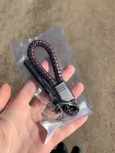 LLavero de cuerda de cuero para coche hebilla de herradura tejida a mano, llavero de lujo de Metal desmontable, regalo para pareja, K395