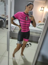 Kafitt-Camiseta de Ciclismo de una pieza para mujer, traje de medias de secado rápido con cojín 9D
