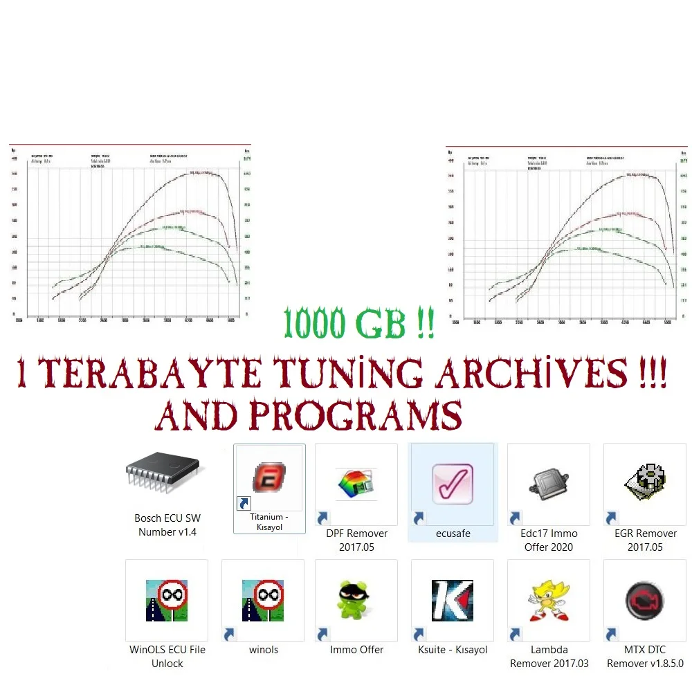 Remaps Database +Car+Truck+Motorcyle+1TB Chip Tuning Files+800GB DAMOS(Edc17)Immo Off+Kessv2+Ecm Titanium+Dpf Egr Lambda Remover