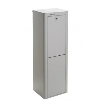 

TRASH CONTAINER ECOLOGICAL LACQUERED STEEL CUBEK GRAY 2 COMPARTMENTS