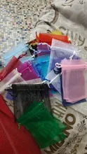 Bolsas de organza de decoración, embalaje para joyería, regalo o fiesta de boda, 7x9, 9x12, 10x15, 13x18CM, 24 colores, 50 unidades