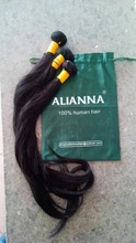 ALIANNA-extensiones de cabello humano para mujer, mechones de pelo largo y liso, brasileño, 32, 34, 36, 38 y 40 pulgadas, n. ° 1B, 30 pulgadas