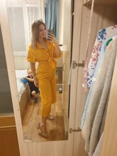 Gagarich-Conjunto de dos piezas para mujeres, mono con pernera ancha con cuello vuelto, camisa de manga corta, tendencia femenina, novedad de 2020