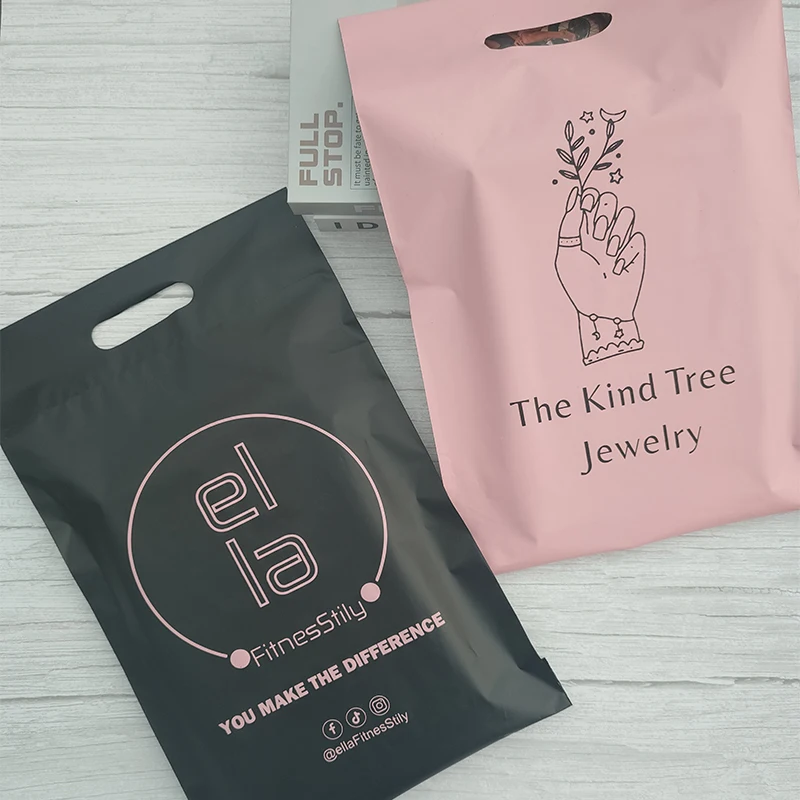 50pcs 사용자 정의 가방 처리 가방 셀프 인감 접착 저장 봉투 플라스틱 폴 리 봉투 우편물 우편 우편물 가방 사용자 지정 브랜드 로고