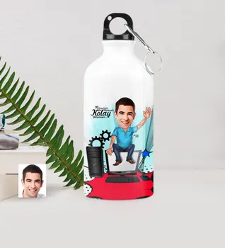 

Personalized Mr Computer Engineer Caricature Of Metal Water bowl (500 ml.) 1