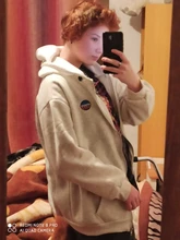 Sudadera de gran tamaño con cremallera para mujer, ropa de calle holgada de manga larga, chaqueta de estilo coreano, tops con cremallera para mujer, Sudadera con capucha negra 2020