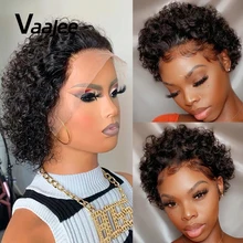 

Pixie Cut 13X1 Lace Wig Human Hair Curls Short Wig for Women Human Hair Ombre Blonde Natural Afro Curly Transparent Lace Wigs
