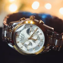 LIGE-Reloj de acero inoxidable para mujeres, nuevo accesorio de oro, creativo, impermeable, femenino, 2020