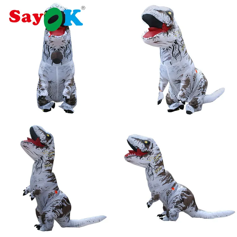 Надувной динозавр T костюмы тираннозавров Blowup T-Rex динозавр надувной костюм на Хеллоуин талисман костюм для взрослых
