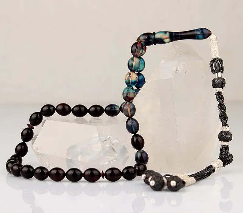 

Natural Amber 1000 Silver Kazaz Tassel 33 Bead Prayer Beads Islamic Tasbih Rosary Men Women Meditation Jewelry From Turkey