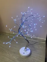 Night-Light Table-Lamp Battery-Operated Bedside Copper-Wire Tree Bedroom Home-Decoration