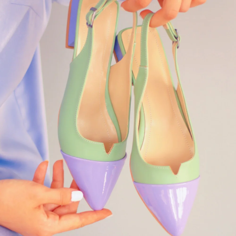 Stiletto Vrouwen Hakken Geel Groen Lila Zwart Naakt Lakleer Schoenen  Puntschoen Sexy Hoge Schoenen Dames 2 Cm Hak sandalen|Lage Hakken| -  AliExpress