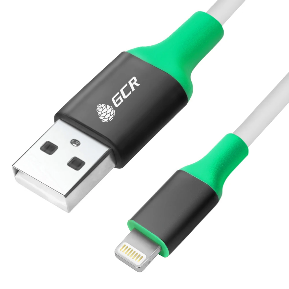GCR зарядка для Iphone шнур для зарядки USB 2.0 Lightning 0.25- 5 M для Iphone 5/6/7/8/X,11 MFI, AL корпус - Цвет: white-black-green