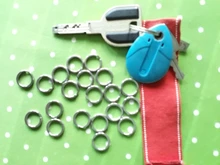 LLavero de acero inoxidable con hebilla de resorte, anillo dividido de tamaño de 15, 20, 25, 28 y 30mm, 1 paquete/lote, 100%