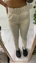 Aonibeier elegante carrera pantalón Oficina dama Pantalones rectos de cintura alta cinturón Casual de la longitud del tobillo de las mujeres traje de pantalones bolsillos Sashes