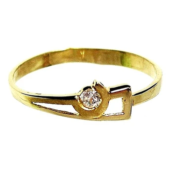 

18k solid gold ring cubic zirconia matte [702S]