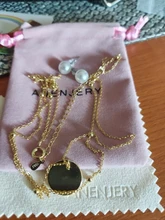 Anenjary-pendientes de plata de ley 925 con forma de estrella, aretes de cadena larga, S-E1443 completo