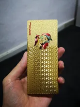 Caja de madera para regalos, caja de cartas de póker de papel de aluminio dorado, caja de cartas de juego de póker impermeable, cartas de juego chapadas en 24K con caja