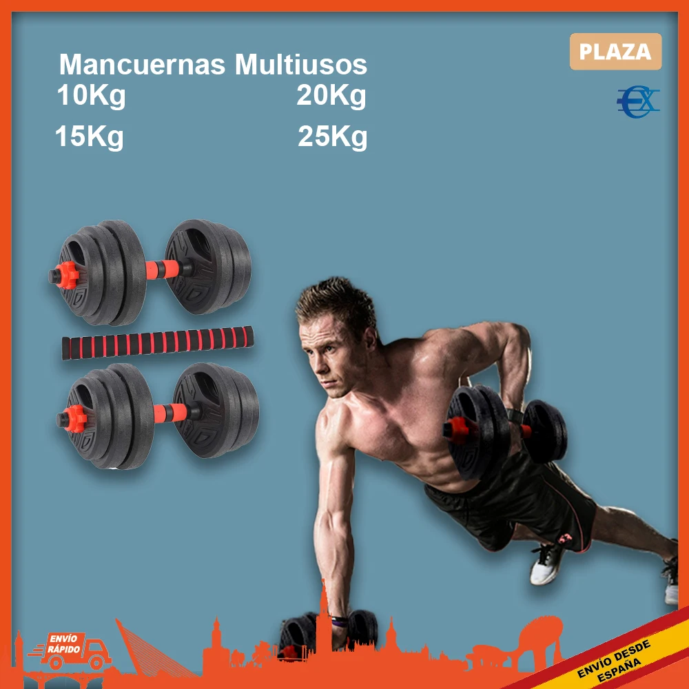 EUROXANTY® Pesas 10kg 15kg 20kg 25kg, Ejercicio en Casa, Deporte en Casa, Gym Equipment, Juego Pesas