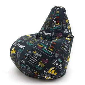 Armchair bag pear Oxford water repellent waterproof rainproof large soft frameless pouf ottoman for Home Cottage