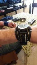 Jessingshow-Reloj de pulsera de cuarzo para hombre, cronógrafo de lujo, estilo Punk, de cristal azul, a la moda