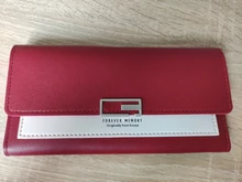 Cartera Coreana de 3 pliegues para mujer, cartera con hebilla de cuero Pu, bolso de mano largo multifunción, tarjetero