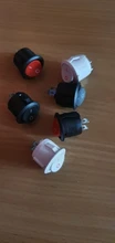 Rocker-Switches Round ON-OFF Black White Mini KCD1-105 6pcs 20mm-Diameter 2-Pin Red