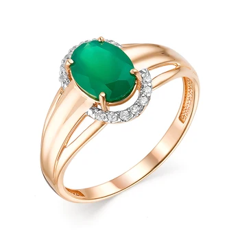 

Gold ring with onyx and cubic zirconia sunlight sample 585